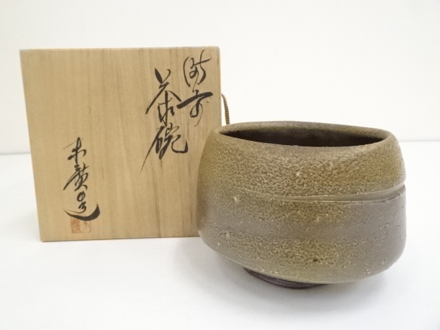 JAPANESE TEA CEREMONY BIZEN WARE TEA BOWL / CHAWAN 